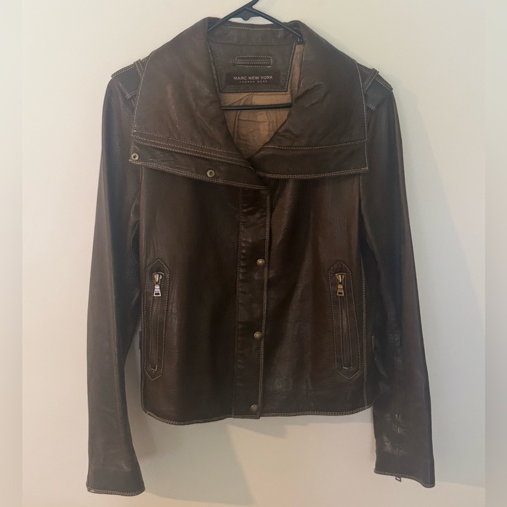Vintage Marc New York Andrew Marc Brown🤎🐻 Leather Jacket
